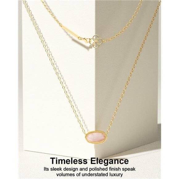 Gold Plated Pendant Necklace Women Dainty Layering Jewelry Gift Everyday Wear - Picture 6 of 8